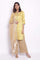 Yellow Floral Jacquard kurta