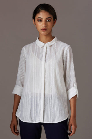 Ecru Embroidered Shirt