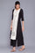 Black And Ecru Printed kurta With Parallel Pants