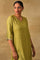 Light Green Mirrorwork kurta In Tussar