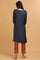 Dark Blue Modal Satin Sequin kurta