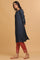 Dark Blue Modal Satin Sequin kurta