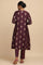 Dark Purple Cotton Silk Jacquard kurta