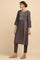 Dark Brown kurta in Silk Viscose Tussar