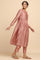 Dusty Pink Pleated kurta in Cotton Silk