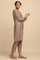 Grey and Gold Cotton Silk Jacquard kurta