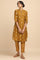 Mustard Cotton Silk Jacquard kurta
