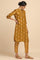 Mustard Cotton Silk Jacquard kurta