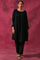 Black Pleated Woollen Dress