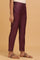 Wine Solid Slim Pants