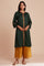 Dark Green Modal Satin Embroidered kurta