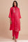 Pink Modal Satin Embroidered kurta