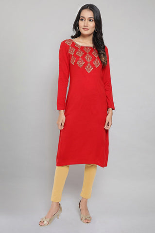 Passion Red Winter kurta