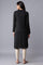 Black Solid Winter kurta