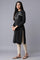 Black Solid Winter kurta