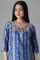 Blue Foil Print kurta Palazzos Set