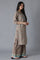 Brown Embroidered Mughal Print kurta Palazzos Set