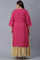 Dark Pink Shantung kurta in Metallic Embroidery