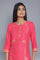 Pink Foil Pirnt Festive kurta