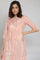 Pink Shantung Printed kurta