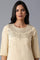 Beige Embroidered kurta