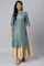 Blue Dual Tone Zari Embroidered kurta
