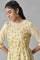 Beige Floral Printed A-line Kurta