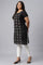 Black Cotton Embroidered Plus Size kurta