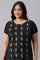 Black Cotton Embroidered Plus Size kurta