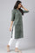 Mehendi Green Asymmetric Placement kurta