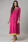 Pink Zari Embroidered Straight Kurta, Pant And Dupatta Set