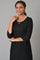 Black Rayon Kurta With Lace Detail