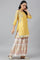 Yellow Dori Embroidered kurta With Ecru Sharara And Dupatta Set