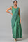 Green Festive Saree Draped kurta With Short Jacket