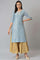 Sky Blue Jacquard kurta With Embroidery