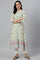 Ecru And Multicoloured Printed Flared kurta