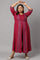 Plus Size Dark Pink Mock Layer Embellished Liva Eco Kimono Jumpsuit