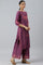 Purple Rayon kurta With Coins And Sequins Embellishment