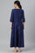 Dark Blue Mock Layer Fusion Jumpsuit With Shell