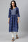 Indigo Thread Embroidered Rayon kurta