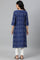 Indigo Thread Embroidered Rayon kurta