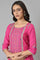 Pink Placement Printed Festive kurta