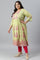 Green Floral Printed And Embellished Festive Plus Size kurta