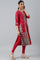 Pink Placement Print Rayon kurta