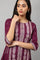 Purple Paisley Print kurta With Sequin Highlighting