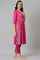 Pink Flared Floral Printed Festive kurta