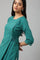 Green Mukaish Printed Layered kurta