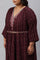 Plus Size Chocolate Brown Heavy Festive Gillet Kimono Jumpsuit