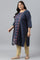 Plus Size Royal Blue Mock Layered Festive kurta