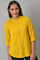 Yellow Cotton Flax Button Down Western Top